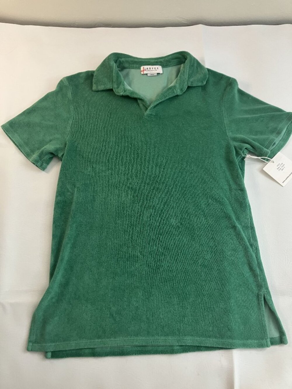 Jasper Los Angeles Clover Green Terry Polo Shirt Size Small NWT